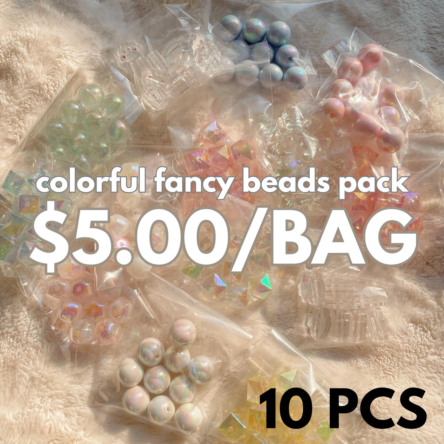 Colorful Fancy Beads Pack for DIY